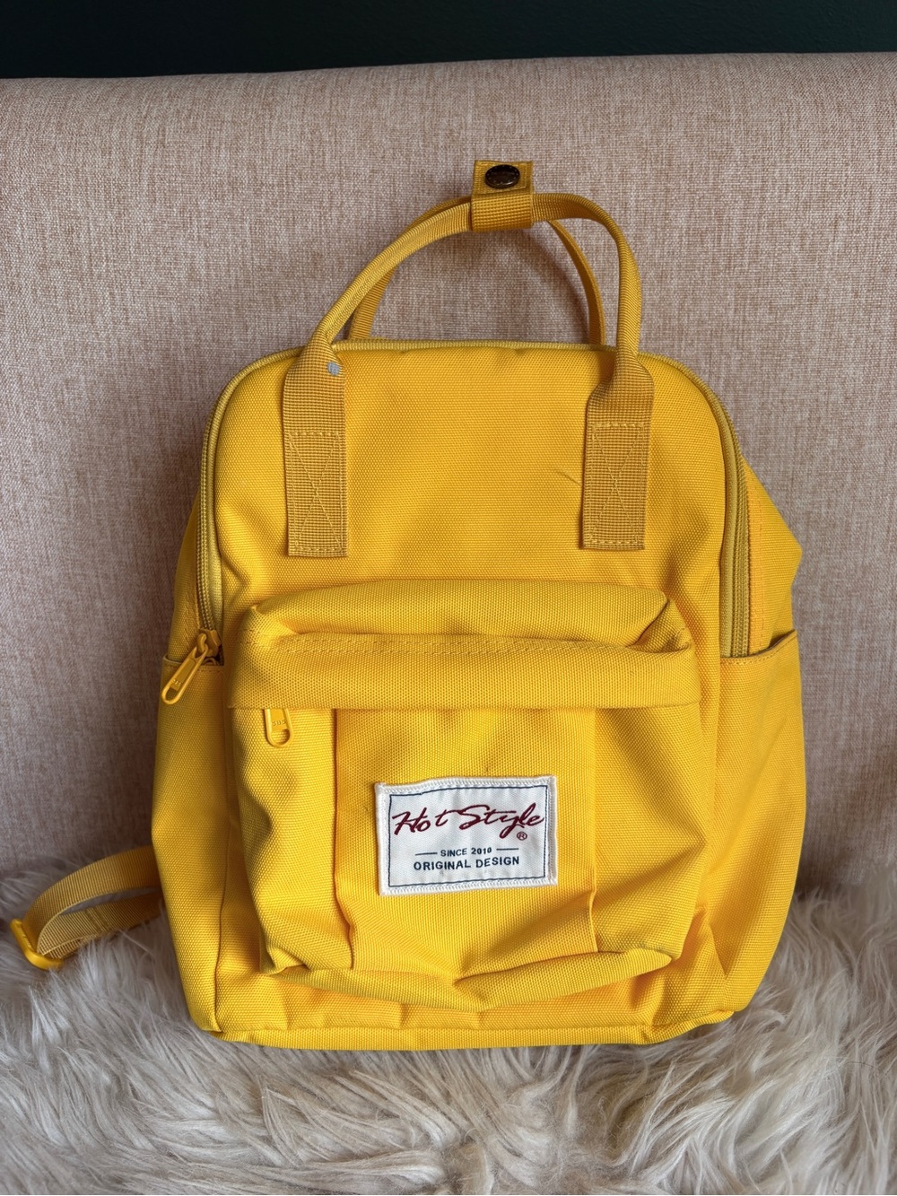 Hot Style Yellow Canvas Mini Backpack